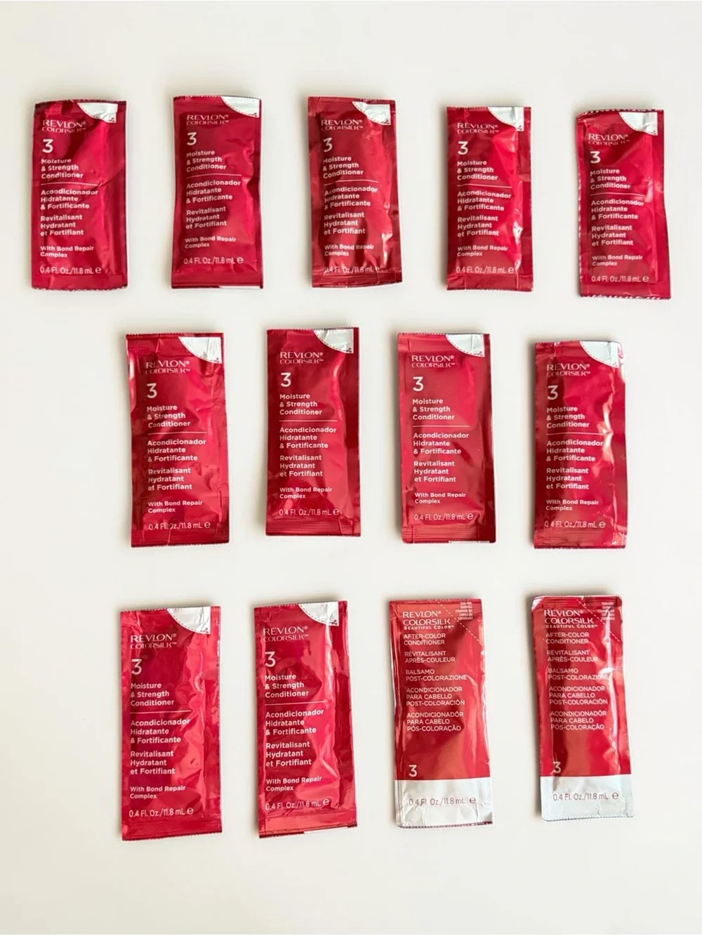 Lot of 13 Revlon ColorSilk After-Color Conditioner Packets 0.4 oz